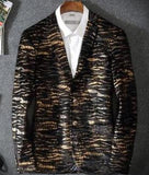 Men's Fashion Leopard Grain Blazer Up To 3XL - TrendSettingFashions 