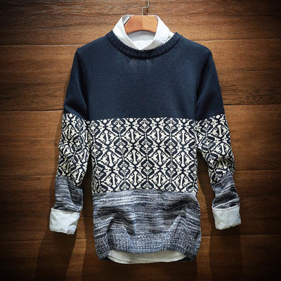 Men's Stitching Design Pullover - TrendSettingFashions 