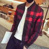 Men's Plaid Casual Zip Up Jacket - TrendSettingFashions 