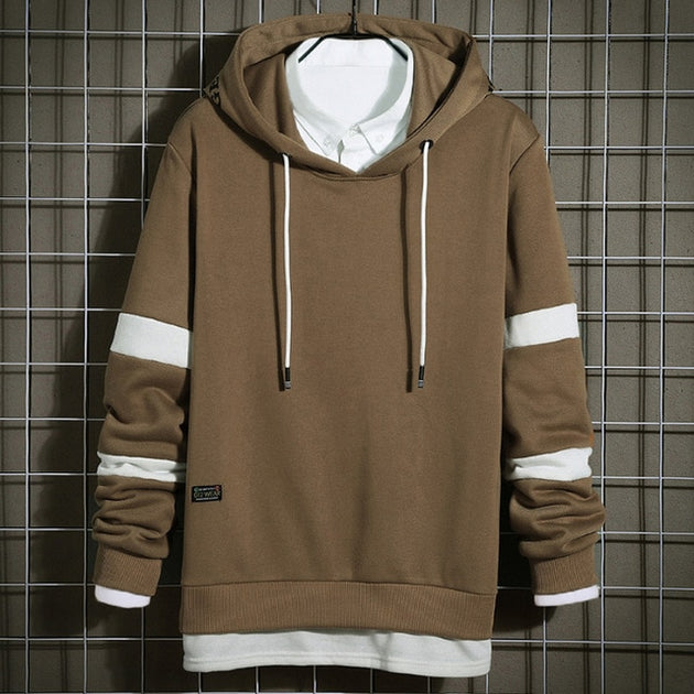 Men's Patchwork Hooded Sweatshirt Up To 4XL - TrendSettingFashions 