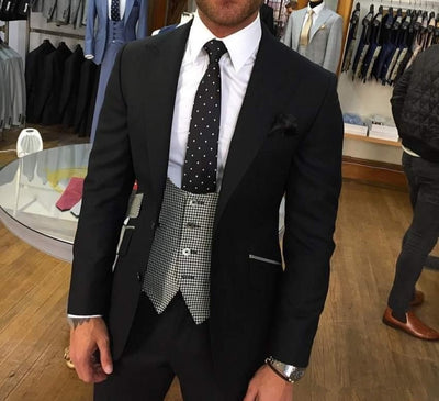 Men's Stylish Lapel Business Suit Up To 6XL(Jacket+Pants+Vest) - TrendSettingFashions 