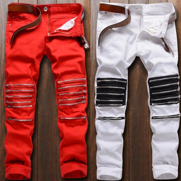 Men's Knee Zipper Jeans - TrendSettingFashions 