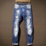 Men's Dark White Wash Jeans - TrendSettingFashions 