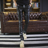 Men's Fashion Leather Skinny Pants - TrendSettingFashions 