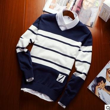 Men's V-Neck Stripe Sweater Up To 3XL - TrendSettingFashions 