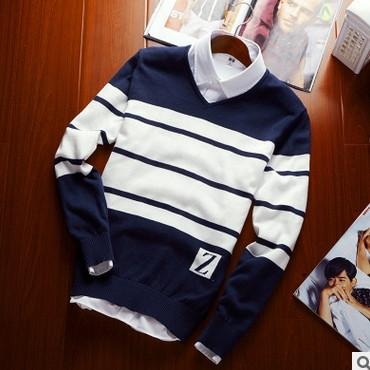 Men's V-Neck Stripe Sweater Up To 3XL - TrendSettingFashions 