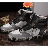 Men's Patchwork Fashion Print High Tops - TrendSettingFashions 