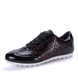 Men's Snake Skin Design Breathable Flats - TrendSettingFashions 