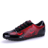 Men's Snake Skin Design Breathable Flats - TrendSettingFashions 