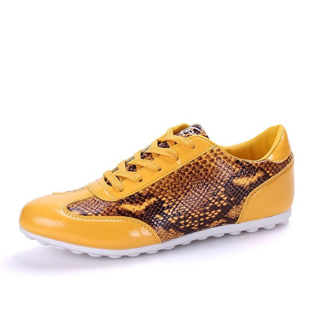 Men's Snake Skin Design Breathable Flats - TrendSettingFashions 