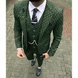 Men's Fashion Dot Suit In 4 Colors Up To 5XL (Blazer+Pants+Vest) - TrendSettingFashions 
