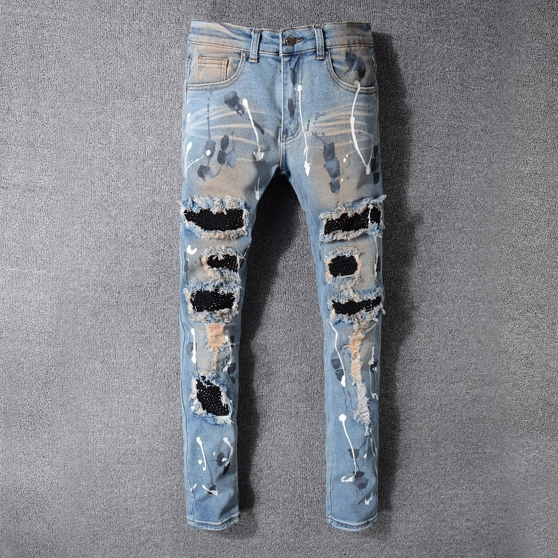 Men's Denim Washed Old Damage Jeans | TrendSettingFashions