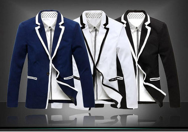 Men's Bordered Fashion Blazer - TrendSettingFashions 