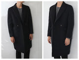 Men's Long Cashmere Button Up Coat Up To 2XL - TrendSettingFashions 