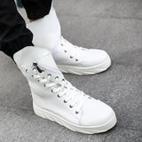 Men's High Top Side Solid Lace-ups - TrendSettingFashions 