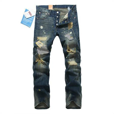 Mens Vintage Designer Ripped Jeans - TrendSettingFashions 