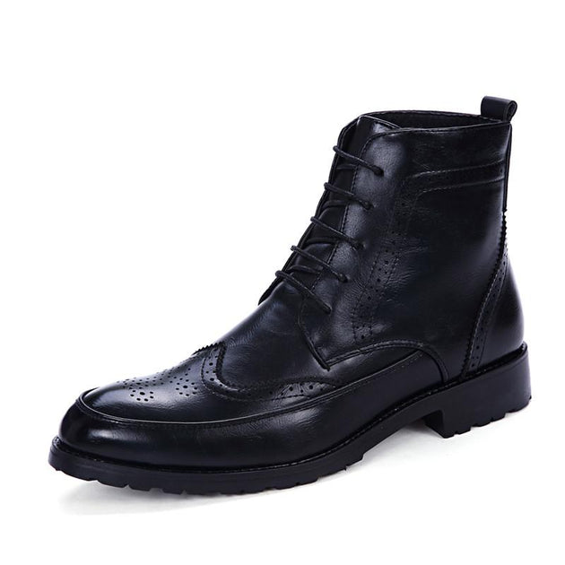 Men's Brogue Ankle Boots - TrendSettingFashions 
