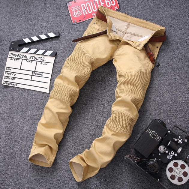 Men's Fashion Cream Trousers - TrendSettingFashions 
