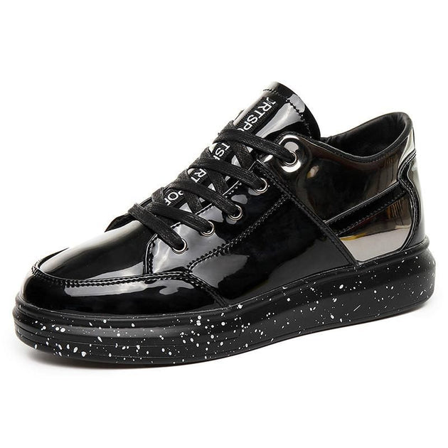 Men's Hip Hop Leather Platform High Tops - TrendSettingFashions 