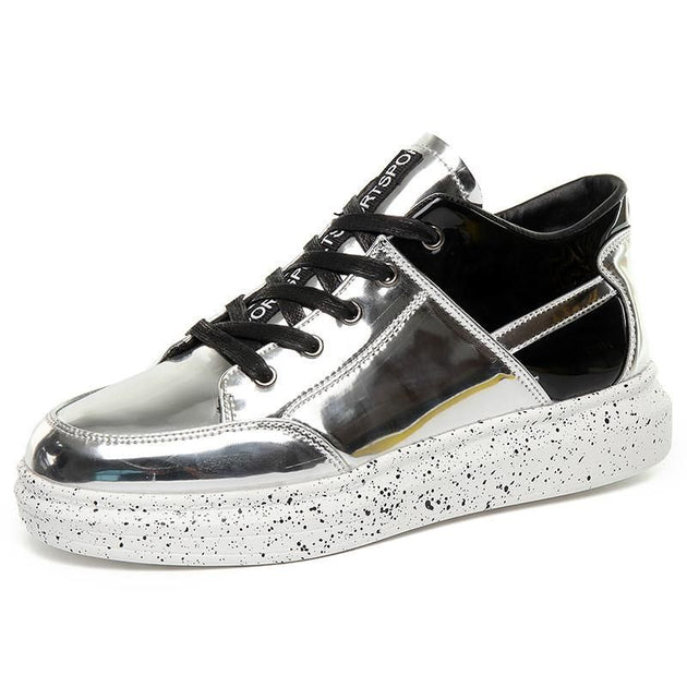 Men's Hip Hop Leather Platform High Tops - TrendSettingFashions 