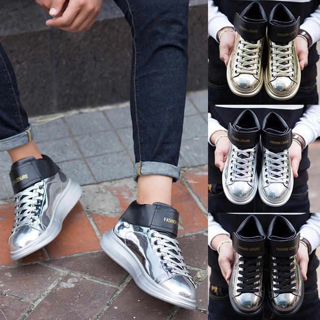 Men's Leather Leisure High Tops - TrendSettingFashions 
