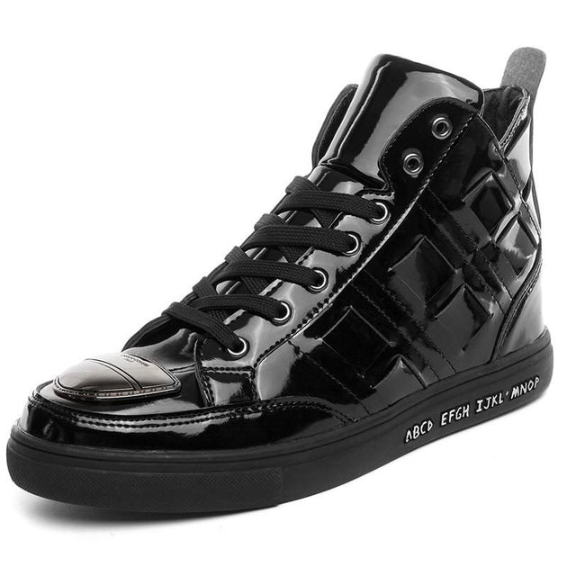 Men's Gold Designer High Top Ankle Shoe - TrendSettingFashions 
