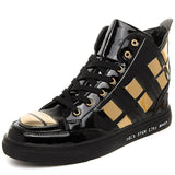 Men's Gold Designer High Top Ankle Shoe - TrendSettingFashions 