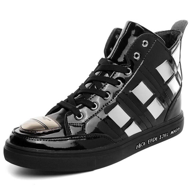 Men's Gold Designer High Top Ankle Shoe - TrendSettingFashions 