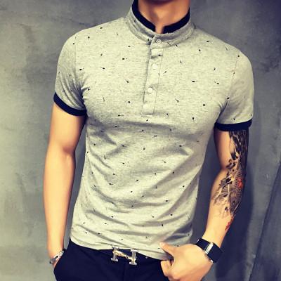 Men's Short Sleeve High Collar Fashion Tee - TrendSettingFashions 