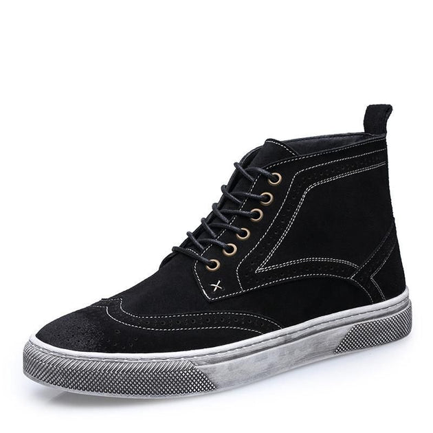 Men's Lace Up Ankle Oxford Boots - TrendSettingFashions