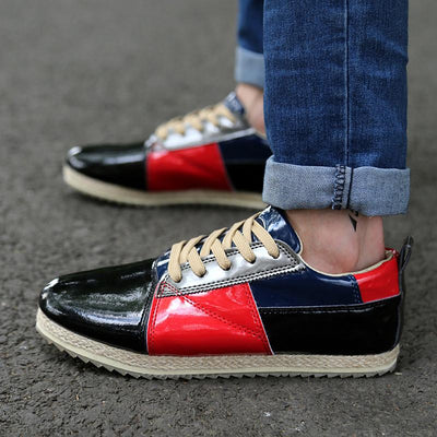 Men's Low Cut Patchwork Lace Up's - TrendSettingFashions 