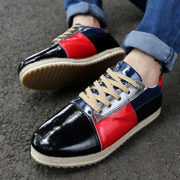 Men's Low Cut Patchwork Lace Up's - TrendSettingFashions 