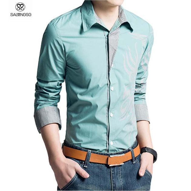 Men's Dragon Dress Shirt Up To 3XL - TrendSettingFashions 