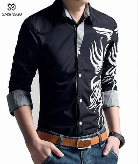Men's Dragon Dress Shirt Up To 3XL - TrendSettingFashions 
