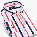 Men's Vertical Striped Statement Dress Shirt - TrendSettingFashions 