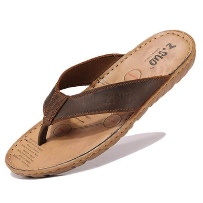 Men's Genuine Leather Beach Sandals Up To Size 13 - TrendSettingFashions 