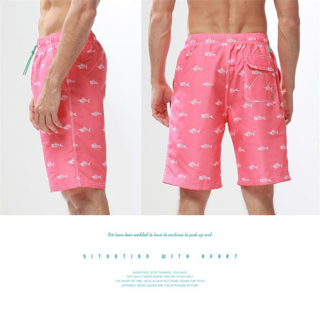 Men's Fish Bone Board Shorts - TrendSettingFashions 