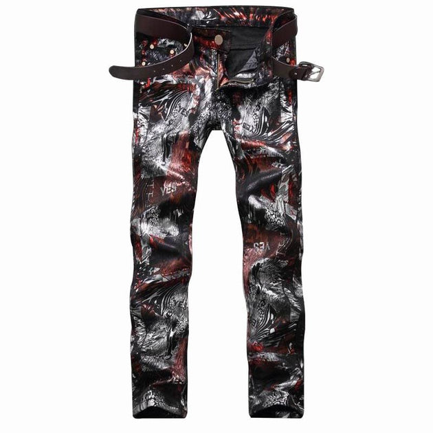 Men's Fashion Printed Designer Jeans - TrendSettingFashions 