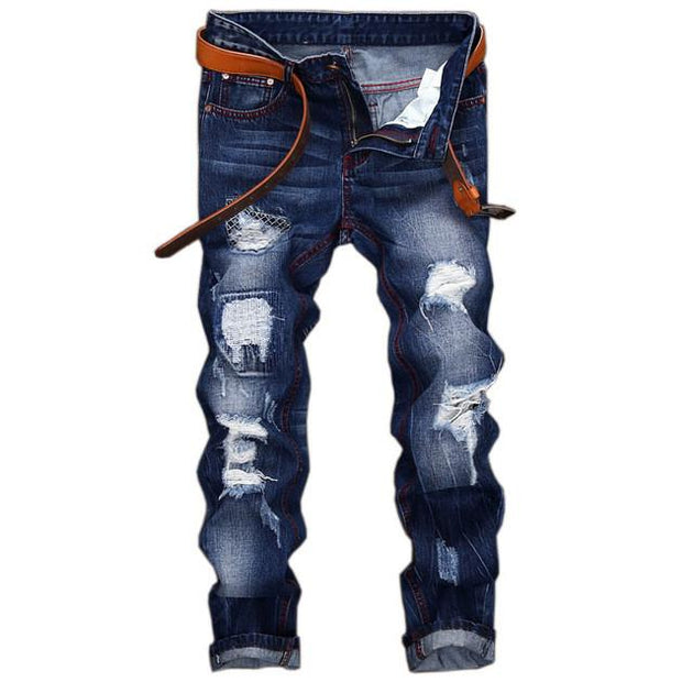 Blue Men's Ripped Jeans - TrendSettingFashions 