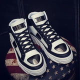 Men's Lace Up High Top Trainers - TrendSettingFashions 