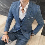 Men's 3 Piece Fashion Vertical Stripe Set - TrendSettingFashions 
