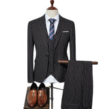 Men's Striped 3 Piece Elegant Men's Suit - TrendSettingFashions 