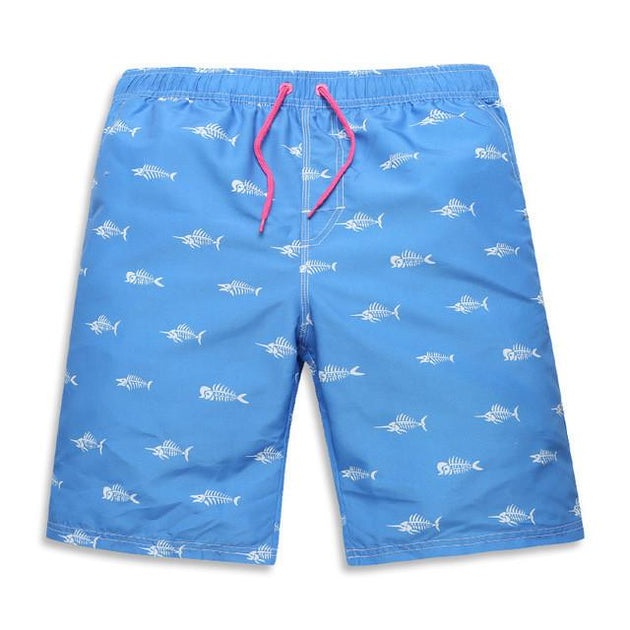Men's Fish Bone Board Shorts - TrendSettingFashions 