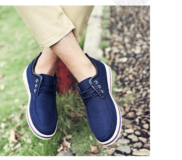 Men's Lace Up Canvas Flats - TrendSettingFashions 