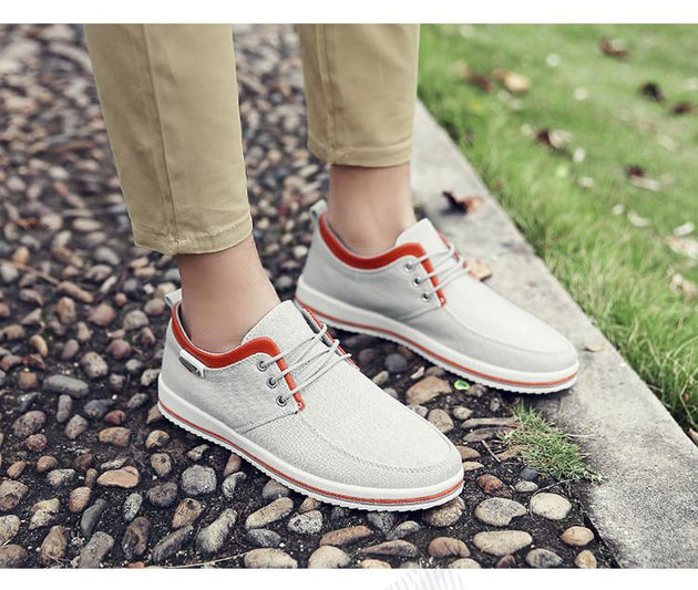 Men's Lace Up Canvas Flats - TrendSettingFashions 