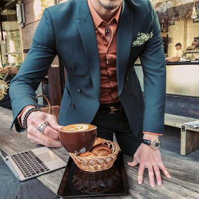 Men's Double Breasted Jacket - TrendSettingFashions 