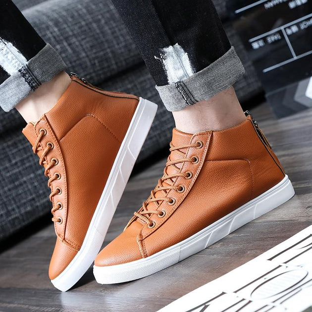 Men's High Top Zip Lace Boot - TrendSettingFashions 