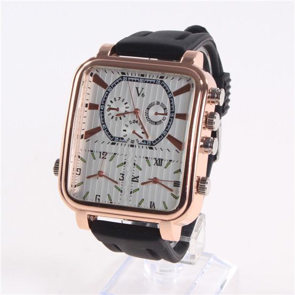 Men's Big Square Frame Fashion Leather Watch - TrendSettingFashions 