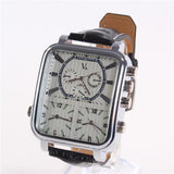 Men's Big Square Frame Fashion Leather Watch - TrendSettingFashions 