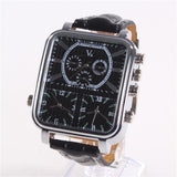 Men's Big Square Frame Fashion Leather Watch - TrendSettingFashions 